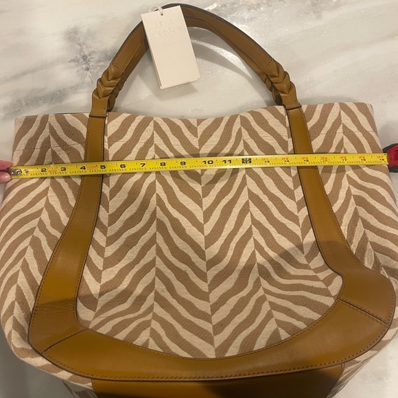 Ulla Johnson Brown and Tan Tote Bag with Chevron Design - Picture 7 of 9